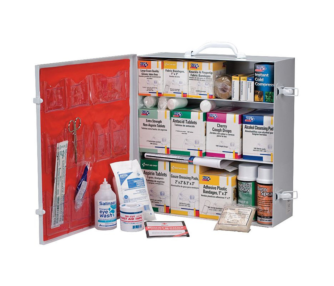 First Aid Only 3 Shelf Industrial Firs Aid Cabinet 100 Person Kit 247-O/FAO First Aid Only 3 Shelf Industrial Firs Aid Cabinet 100 Person Kit 247-O/FAO